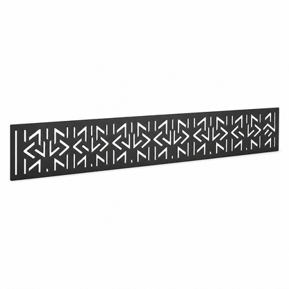 Zigzag Arrow Band laser cut metal fence topper insert perspective view, Design 004