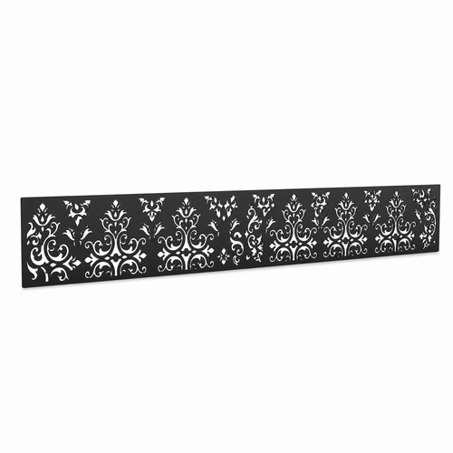 Diamond Filigree Mesh laser cut metal fence topper insert perspective view, Design 005