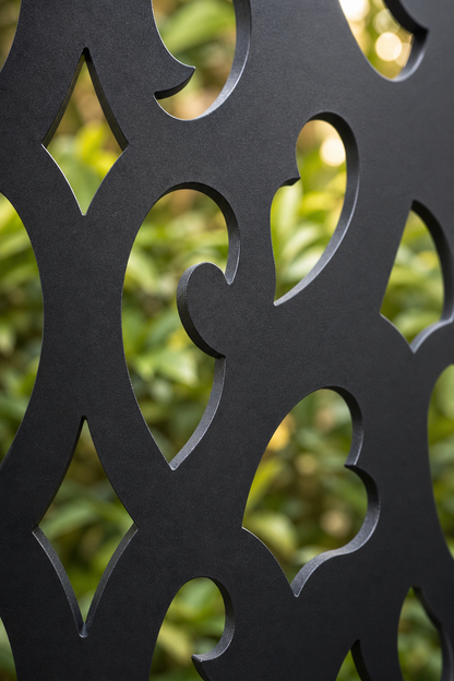 Design 006 Gothic Vine Laser Cut Metal Privacy Screen Panel close-up detail view