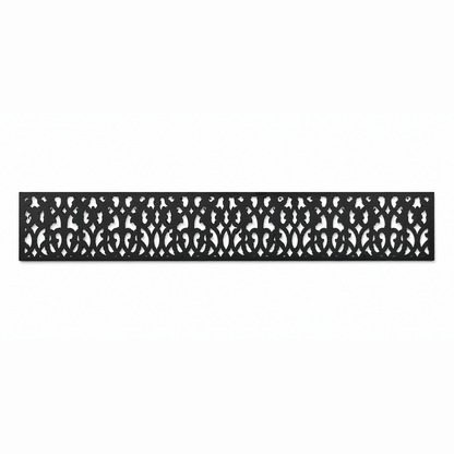 Tiny Blossom Lace decorative metal fence topper front pattern for WPC composite fencing, Design 006