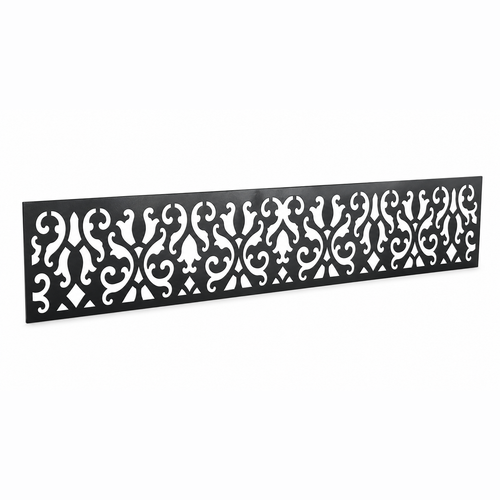 Tiny Blossom Lace laser cut metal fence topper insert perspective view, Design 006