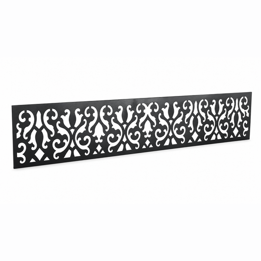 Tiny Blossom Lace laser cut metal fence topper insert perspective view, Design 006