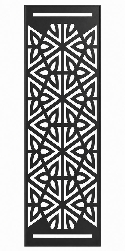 Design 007 Starburst Geometry Laser Cut Metal Privacy Screen Panel front main view