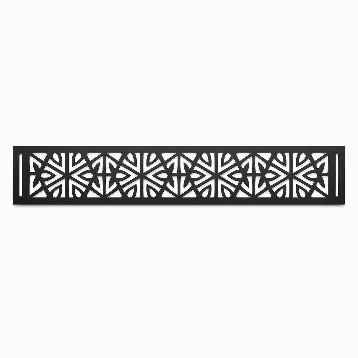 Starburst Lattice decorative metal fence topper front pattern for WPC composite fencing, Design 007