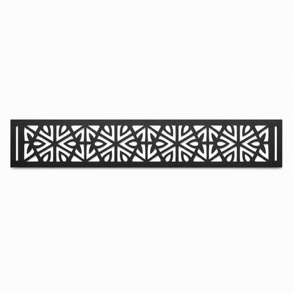 Starburst Lattice decorative metal fence topper front pattern for WPC composite fencing, Design 007