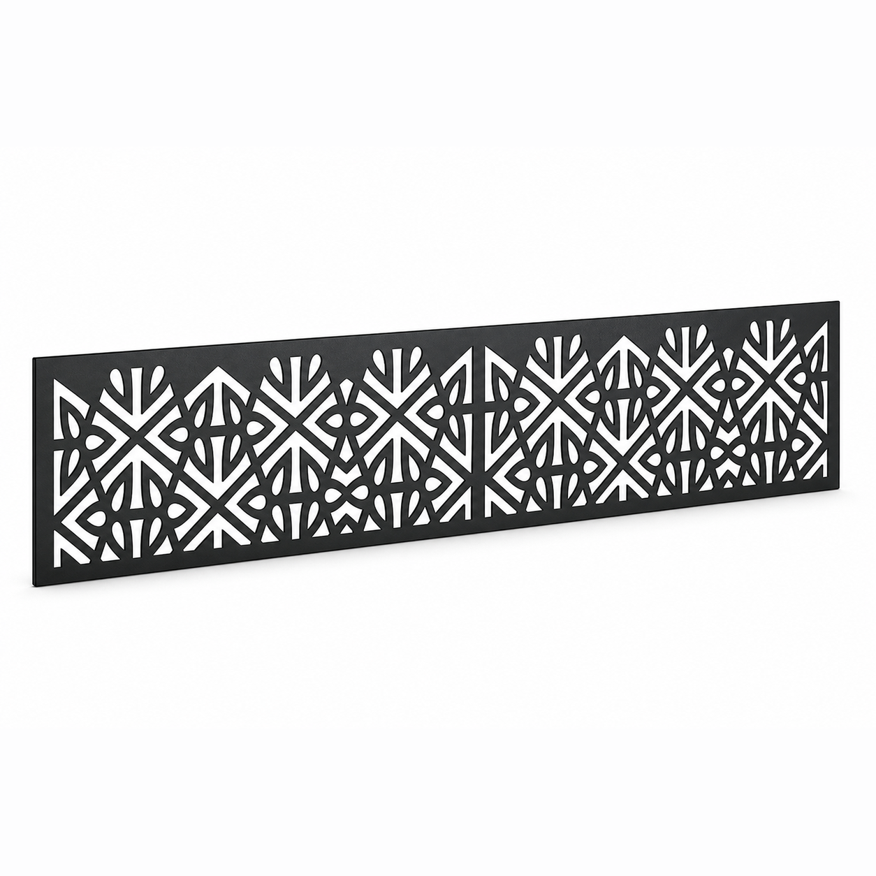 Starburst Lattice laser cut metal fence topper insert perspective view, Design 007
