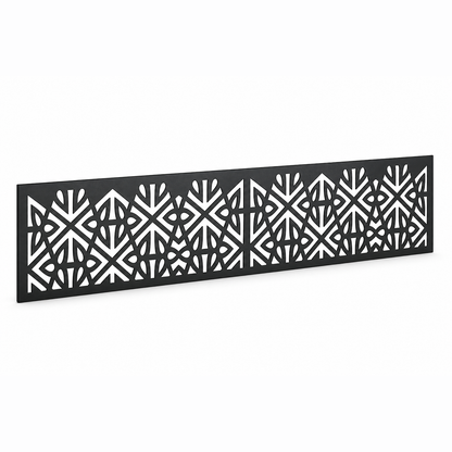 Starburst Lattice laser cut metal fence topper insert perspective view, Design 007