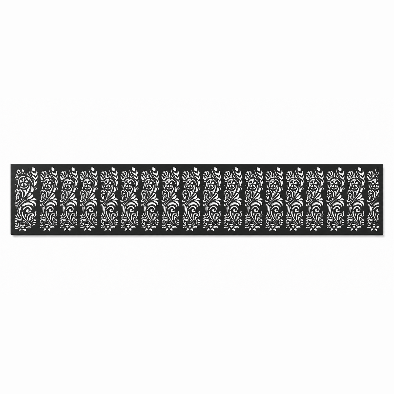 Repeating Reed Stripe decorative metal fence topper front pattern for WPC composite fencing, Design 008