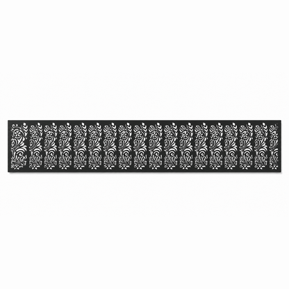 Repeating Reed Stripe decorative metal fence topper front pattern for WPC composite fencing, Design 008