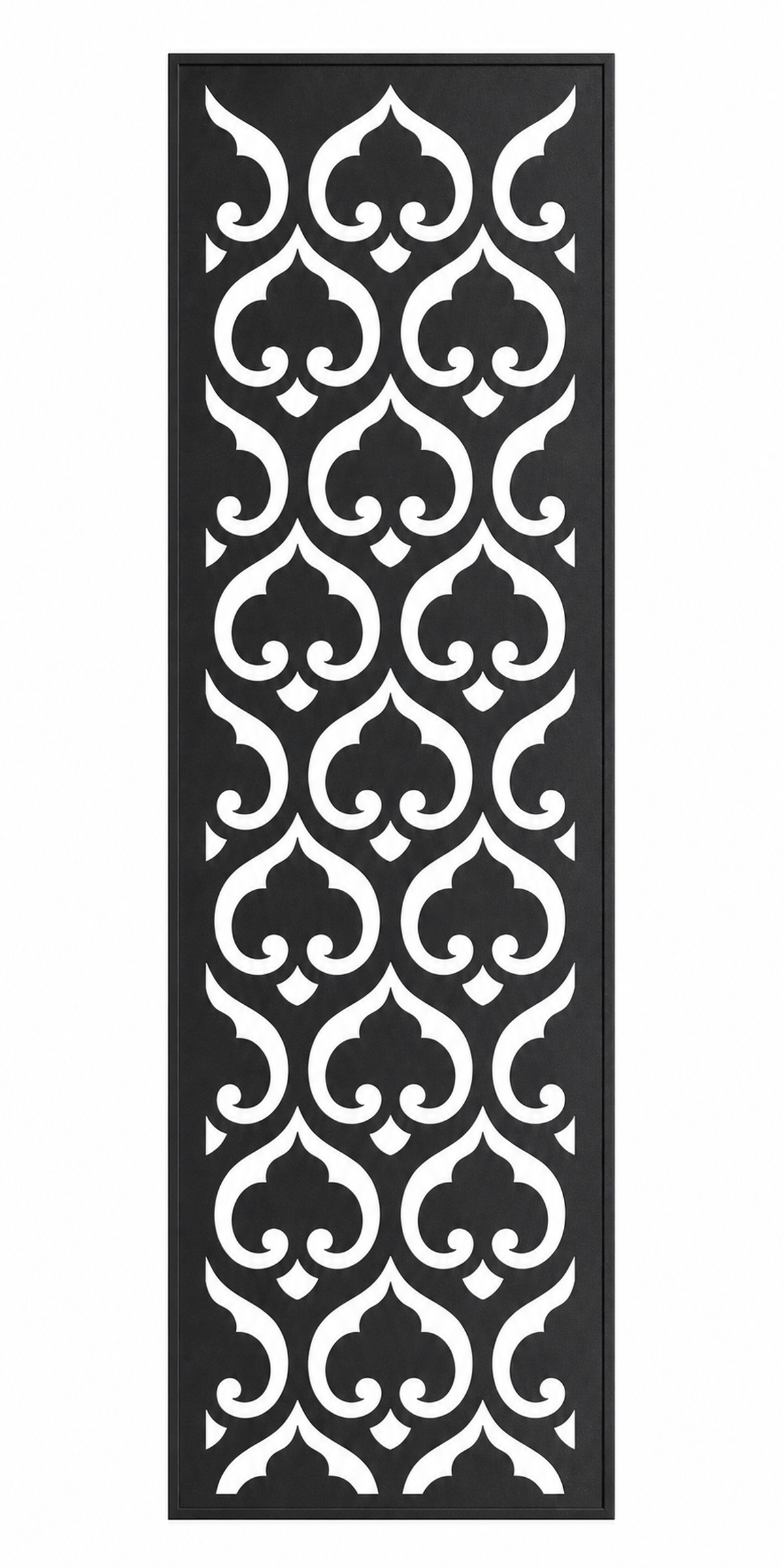 Design 009 Moorish Clover Laser Cut Metal Privacy Screen Panel front main view