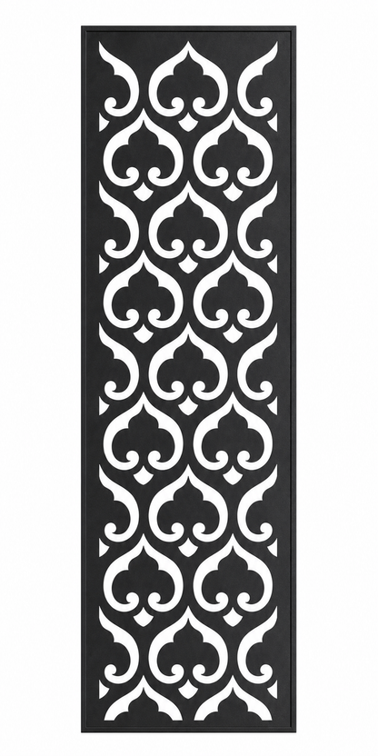 Design 009 Moorish Clover Laser Cut Metal Privacy Screen Panel front main view