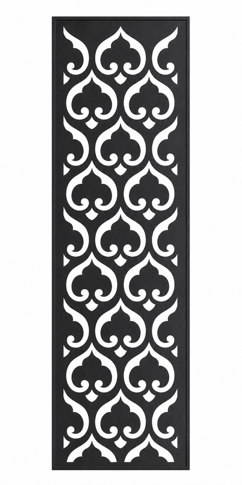 Design 009 Moorish Clover Laser Cut Metal Privacy Screen Panel front main view