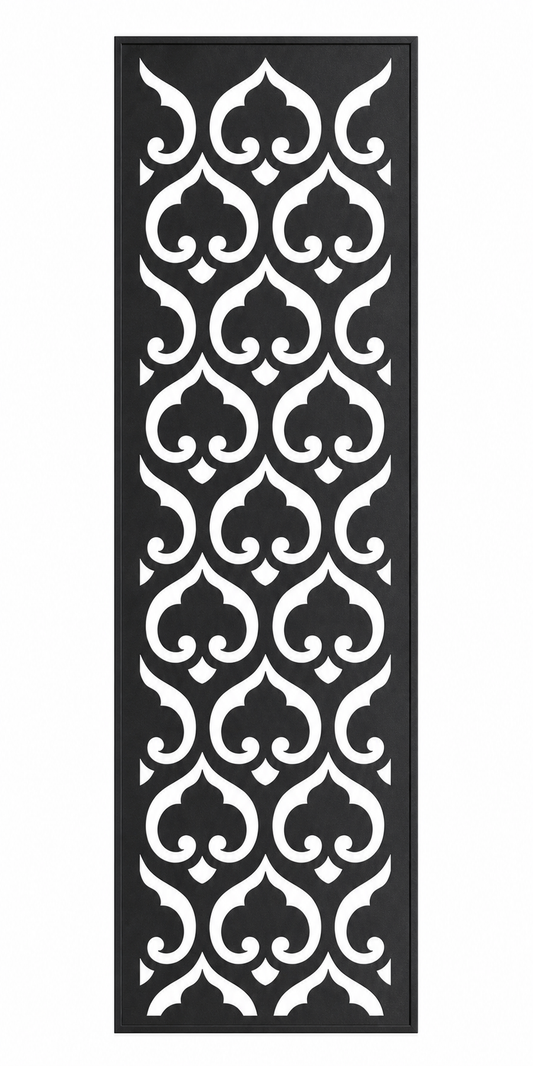 Design 009 Moorish Clover Laser Cut Metal Privacy Screen Panel front main view