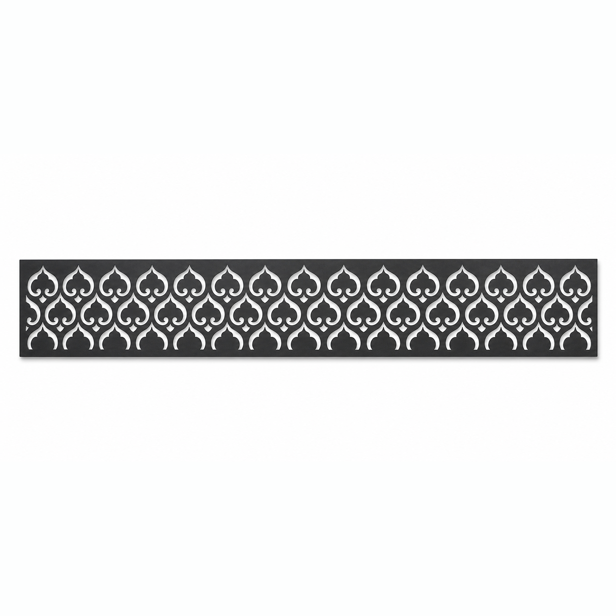 Scallop Wave Arch decorative metal fence topper front pattern for WPC composite fencing, Design 009