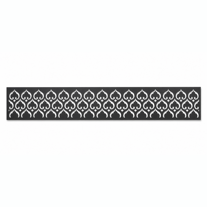 Scallop Wave Arch decorative metal fence topper front pattern for WPC composite fencing, Design 009