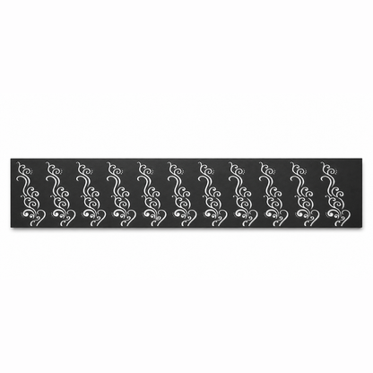 Curved Leaf Row decorative metal fence topper front pattern for WPC composite fencing, Design 010