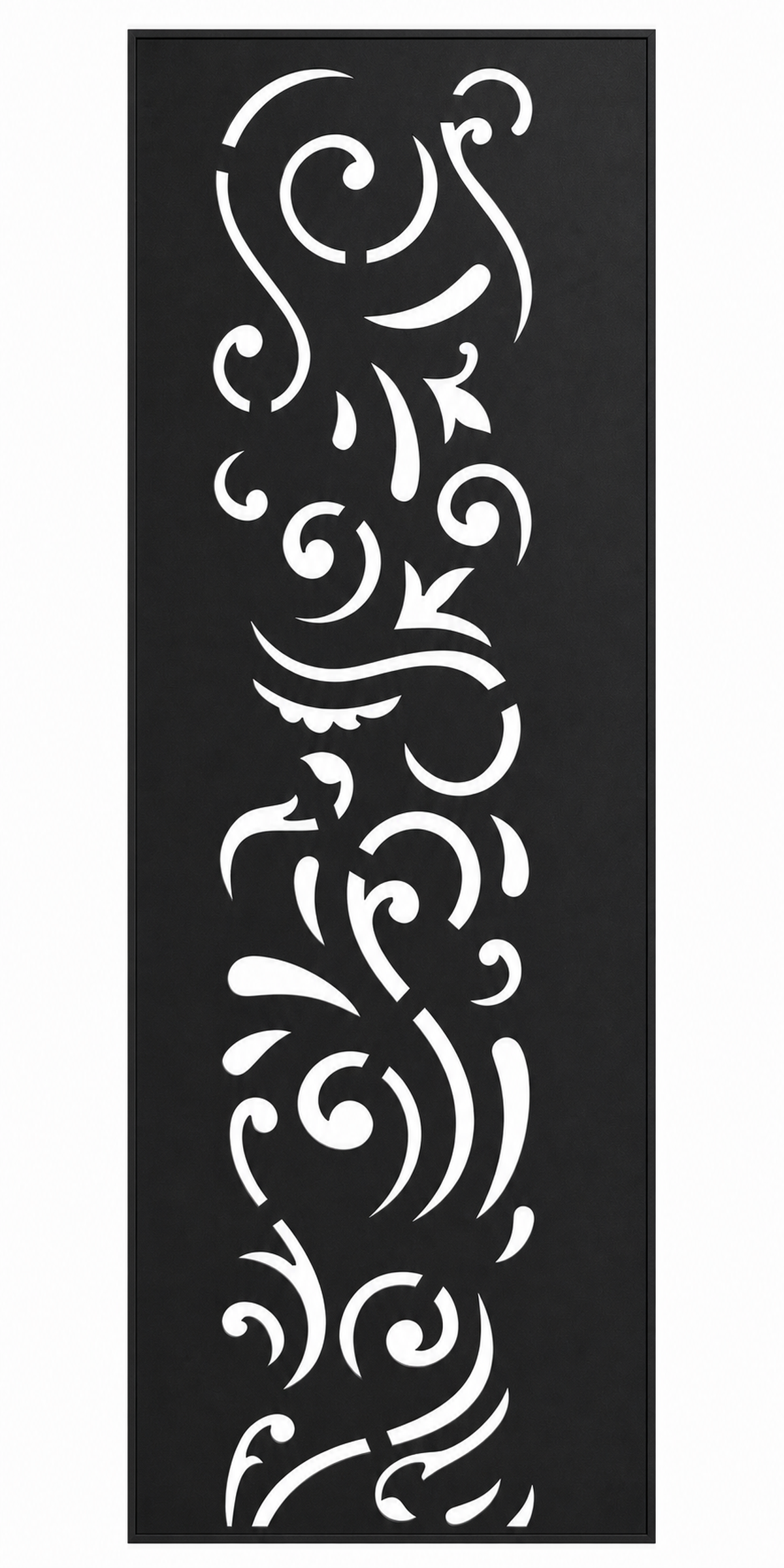 Design 011 Abstract Curl Laser Cut Metal Privacy Screen Panel front main view