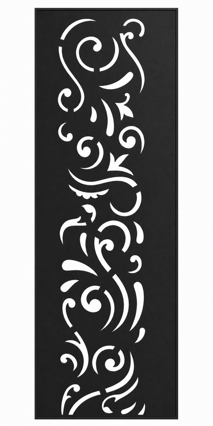 Design 011 Abstract Curl Laser Cut Metal Privacy Screen Panel front main view