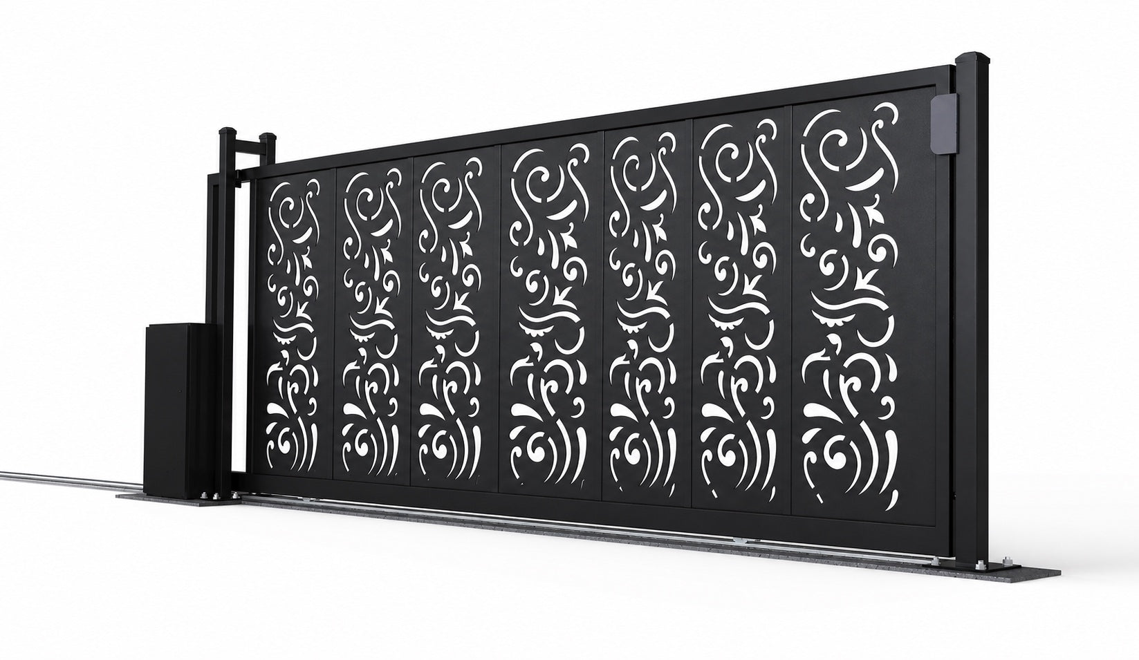 Design 011 decorative driveway laser cut sliding driveway gate white background product render