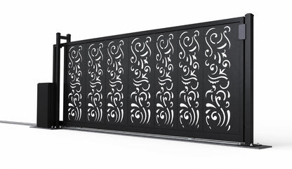 Design 011 decorative driveway laser cut sliding driveway gate white background product render