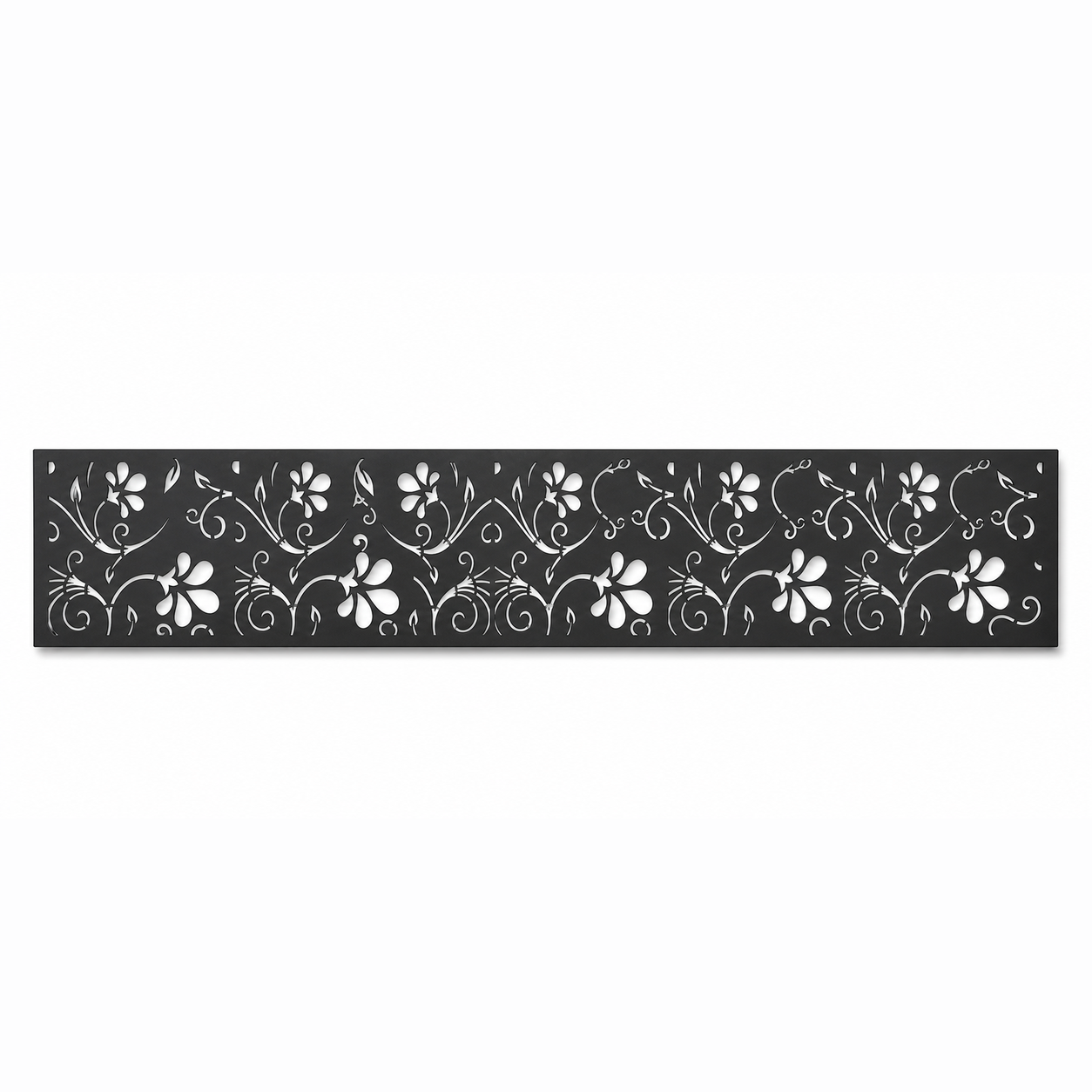 Rosette Vine decorative metal fence topper front pattern for WPC composite fencing, Design 012