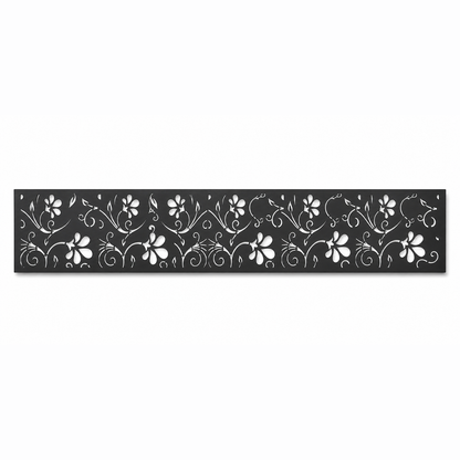 Rosette Vine decorative metal fence topper front pattern for WPC composite fencing, Design 012
