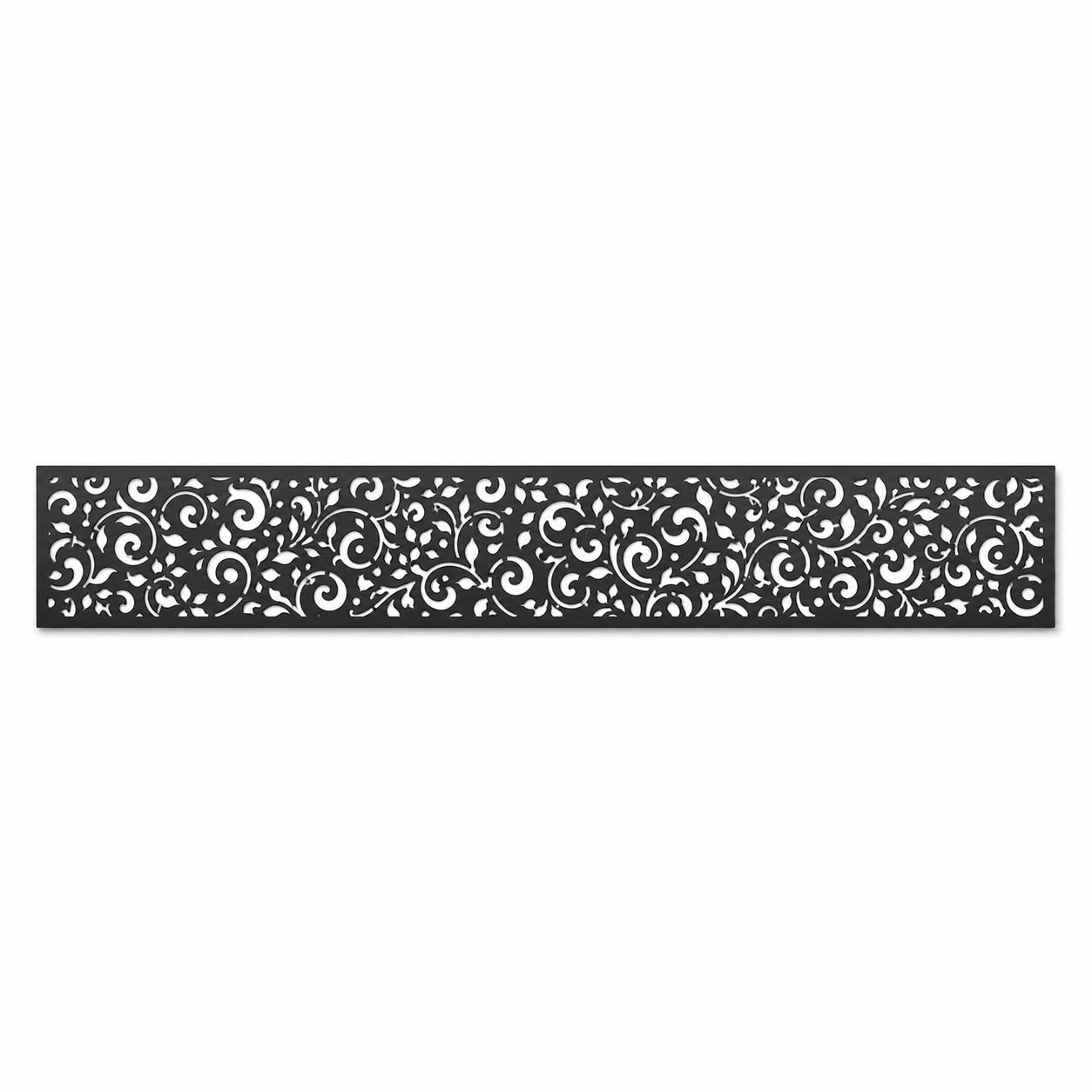 Micro Floral Lace decorative metal fence topper front pattern for WPC composite fencing, Design 013