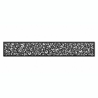 Micro Floral Lace decorative metal fence topper front pattern for WPC composite fencing, Design 013