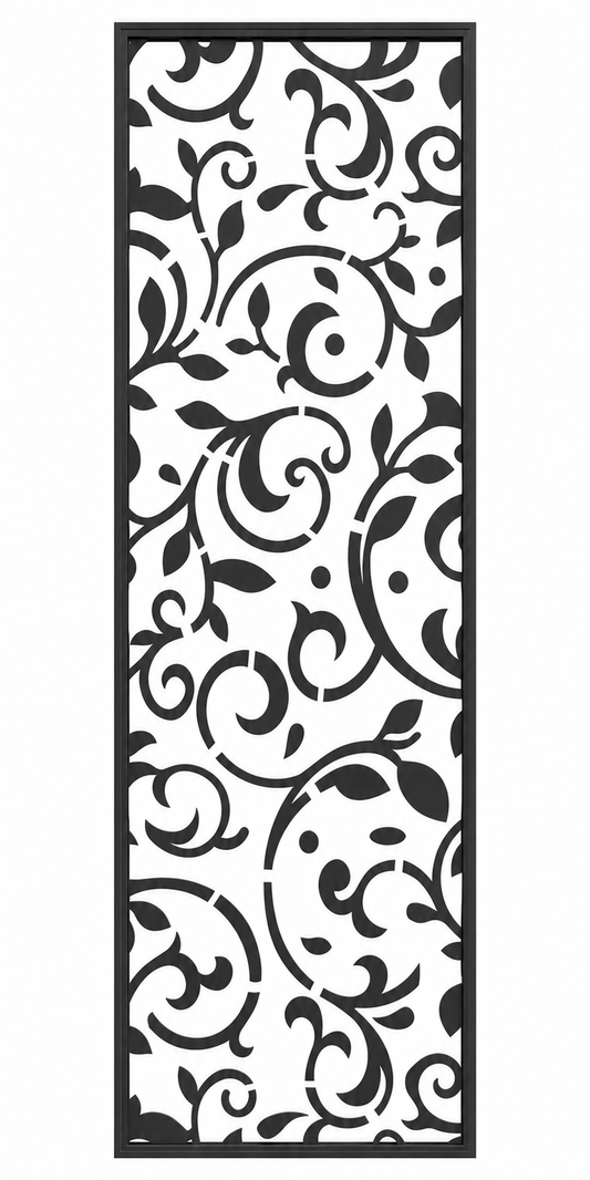 Design 013 Ornamental Scroll Laser Cut Metal Privacy Screen Panel front main view