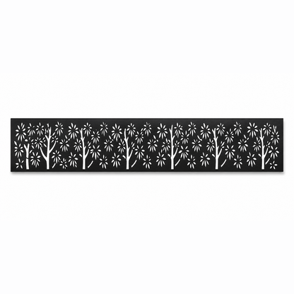 Spear Leaf Trellis decorative metal fence topper front pattern for WPC composite fencing, Design 014
