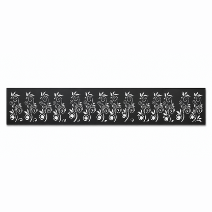 Slim Leaf Sprig decorative metal fence topper front pattern for WPC composite fencing, Design 015
