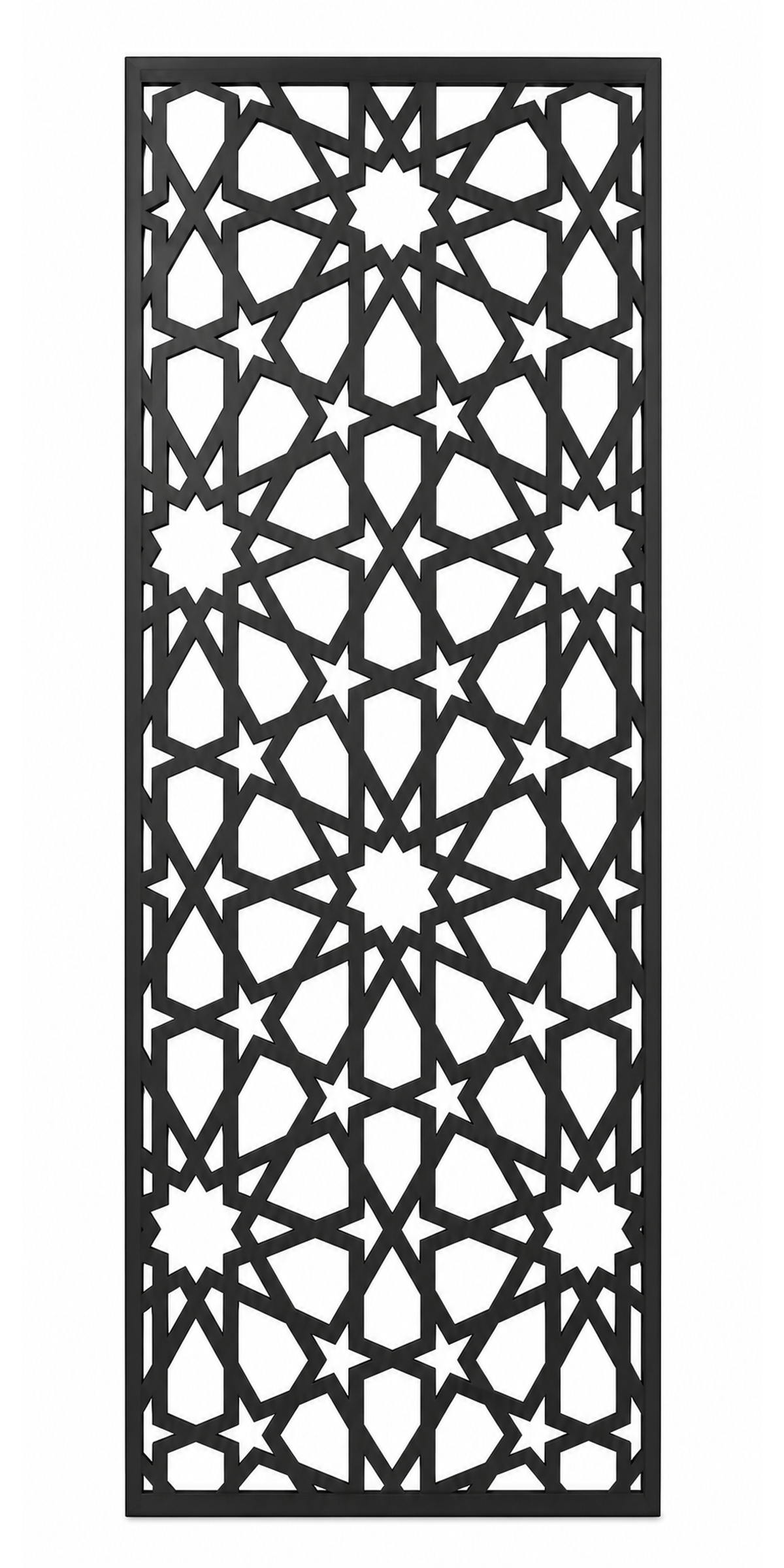 Design 016 Moroccan Star Laser Cut Metal Privacy Screen Panel front main view