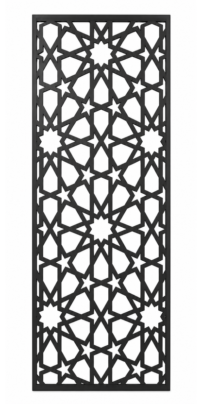 Design 016 Moroccan Star Laser Cut Metal Privacy Screen Panel front main view