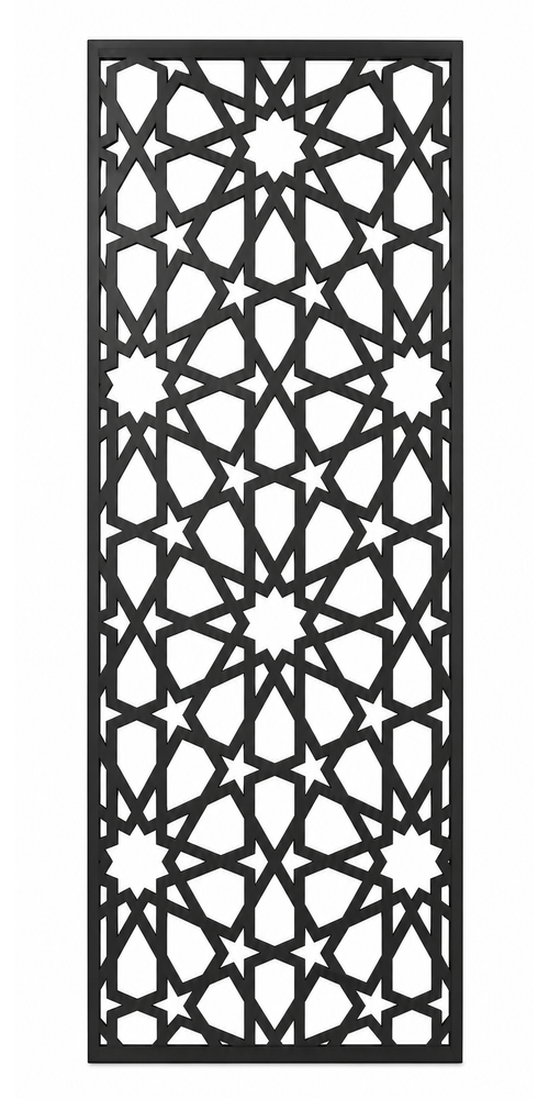 Design 016 Moroccan Star Laser Cut Metal Privacy Screen Panel front main view