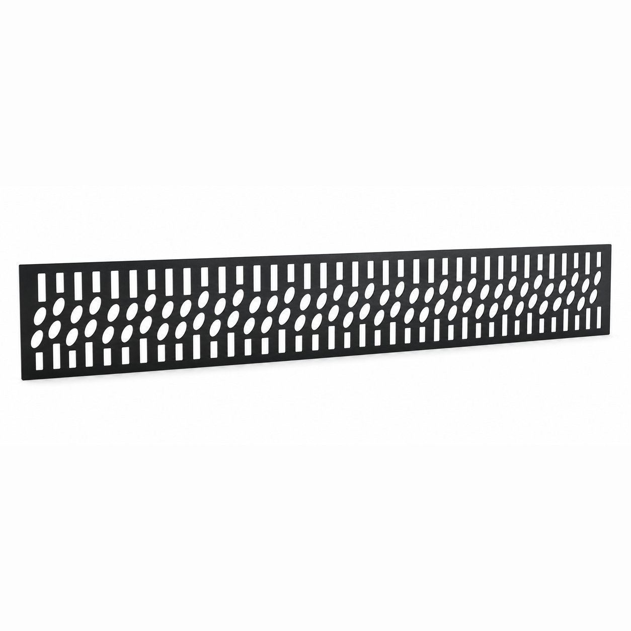 Fern Diagonal Lace laser cut metal fence topper insert perspective view, Design 017