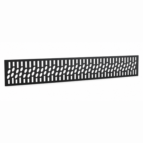 Fern Diagonal Lace laser cut metal fence topper insert perspective view, Design 017