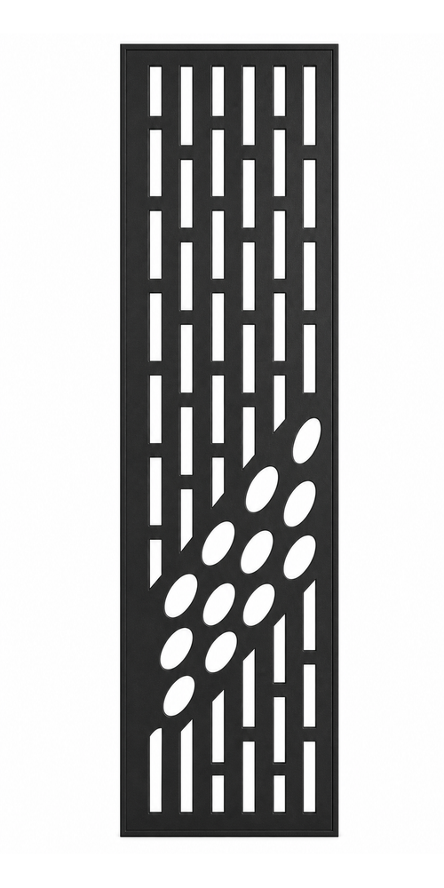 Design 017 Pebble Stripe Laser Cut Metal Privacy Screen Panel front main view