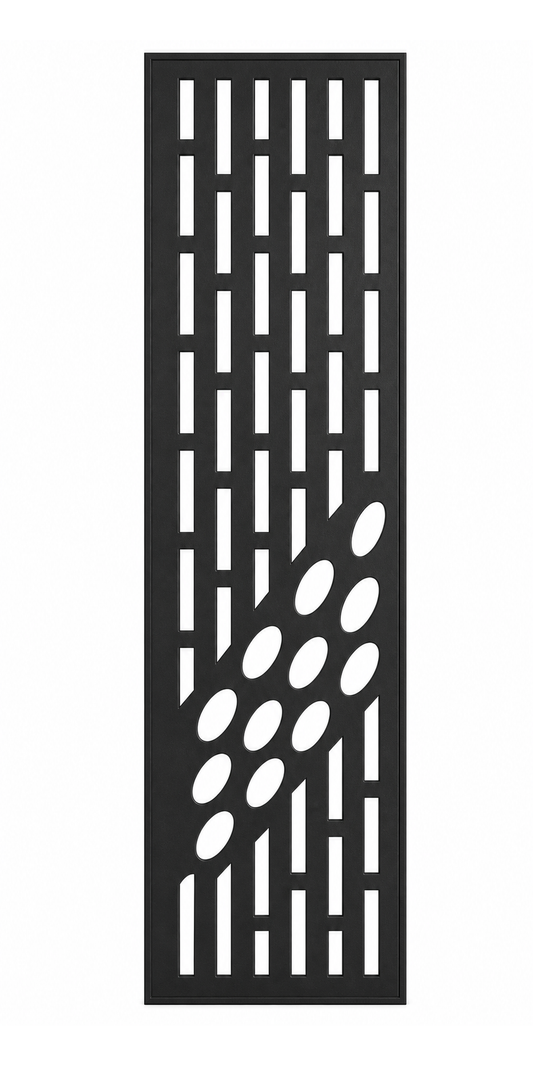 Design 017 Pebble Stripe Laser Cut Metal Privacy Screen Panel front main view