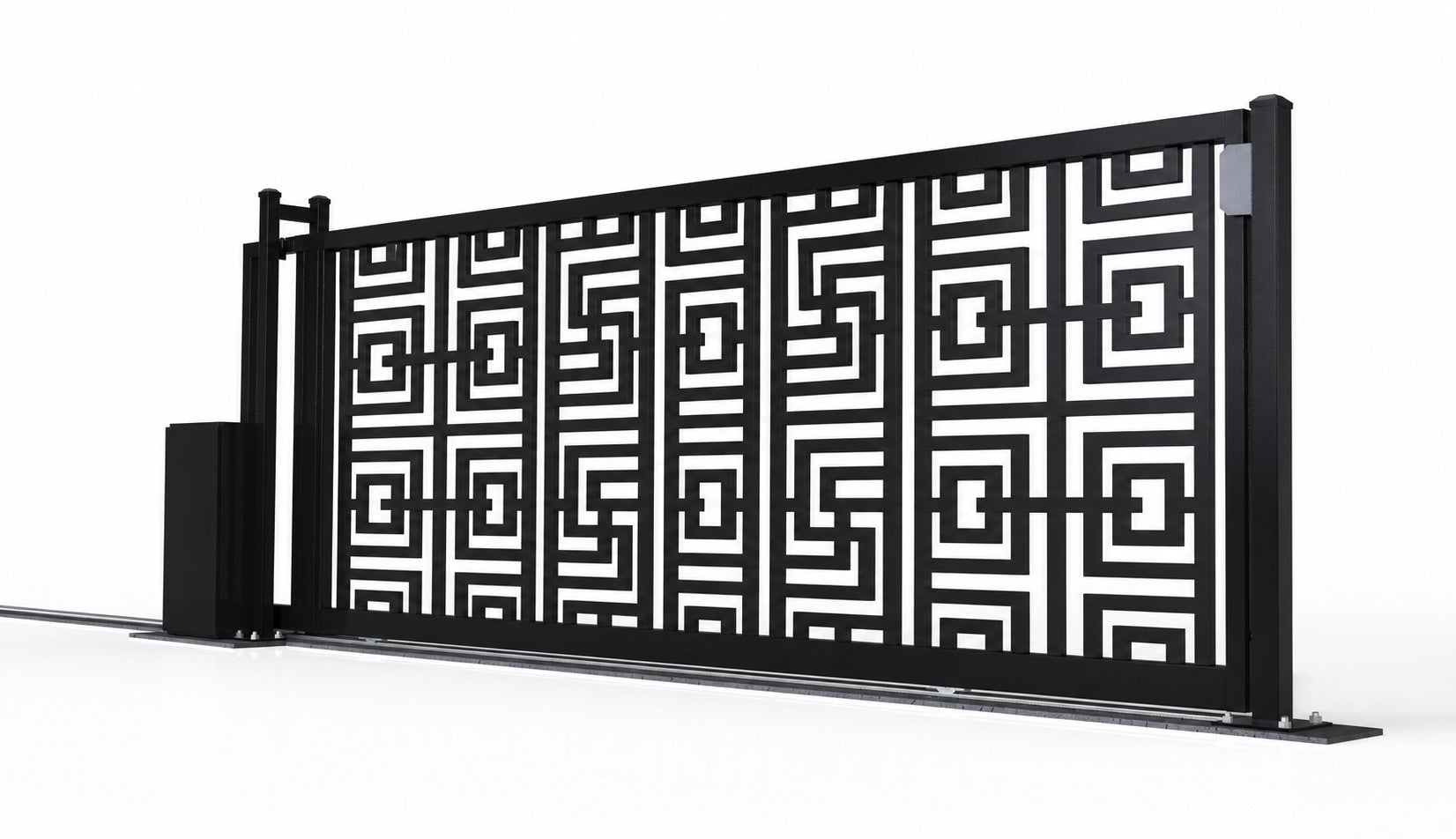 Design 019 architectural privacy laser cut sliding driveway gate white background product render