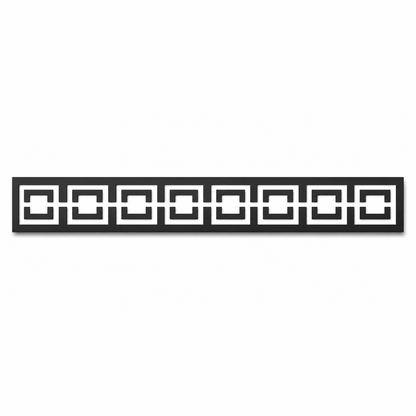 Square Chain Link decorative metal fence topper front pattern for WPC composite fencing, Design 019