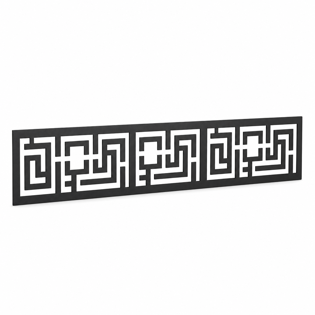 Square Chain Link laser cut metal fence topper insert perspective view, Design 019