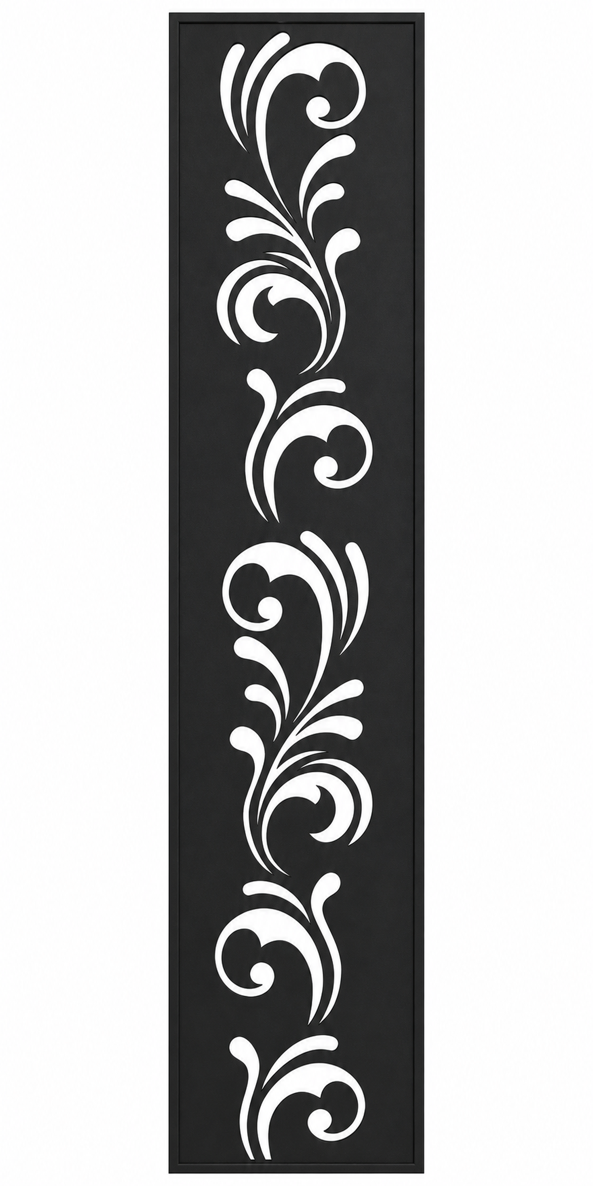 Design 020 Floral Scroll Border Laser Cut Metal Privacy Screen Panel front main view