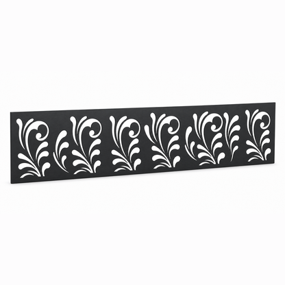 Split Leaf Column laser cut metal fence topper insert perspective view, Design 020