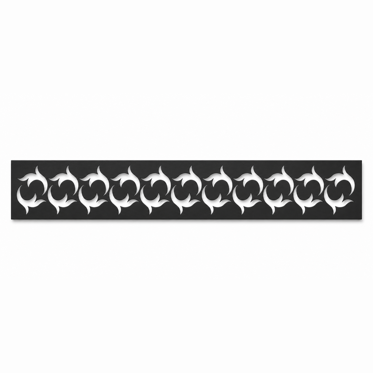 Rolling Leaf Wave decorative metal fence topper front pattern for WPC composite fencing, Design 021