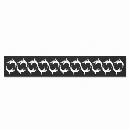 Rolling Leaf Wave decorative metal fence topper front pattern for WPC composite fencing, Design 021