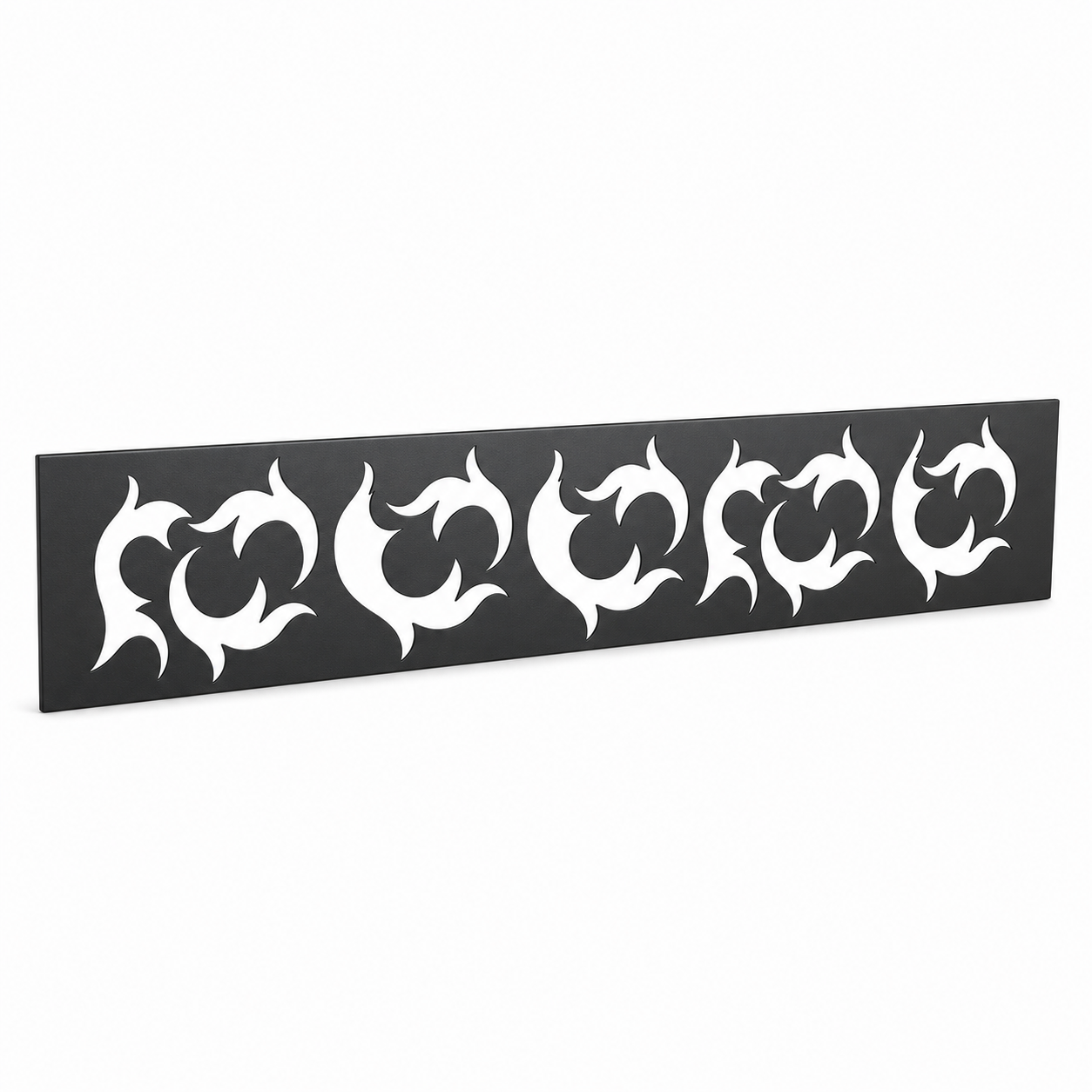 Rolling Leaf Wave laser cut metal fence topper insert perspective view, Design 021