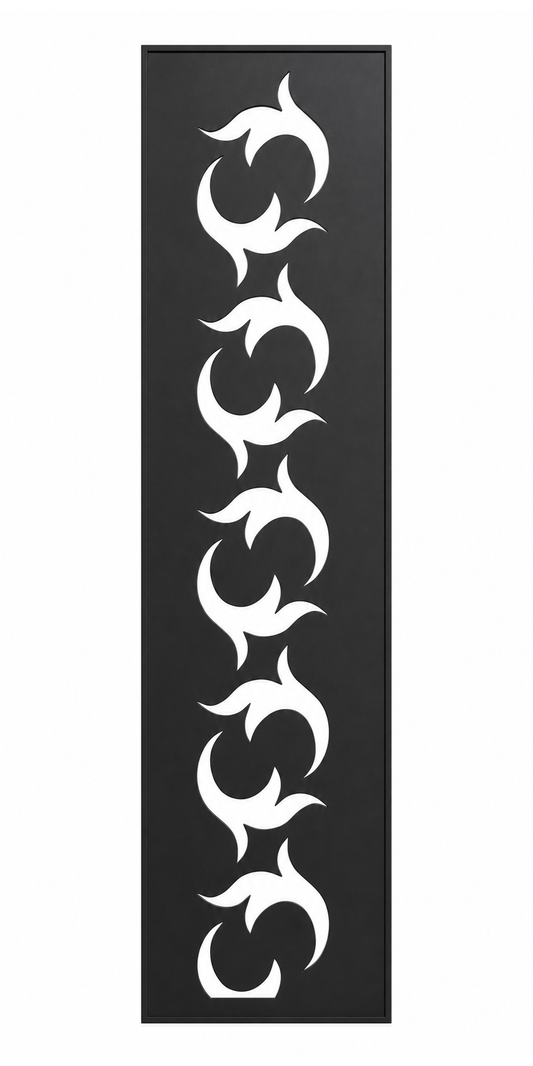 Design 021 Spinning Leaf Laser Cut Metal Privacy Screen Panel front main view