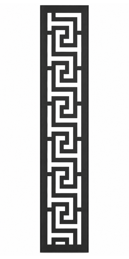 Design 022 Greek Key Border Laser Cut Metal Privacy Screen Panel front main view