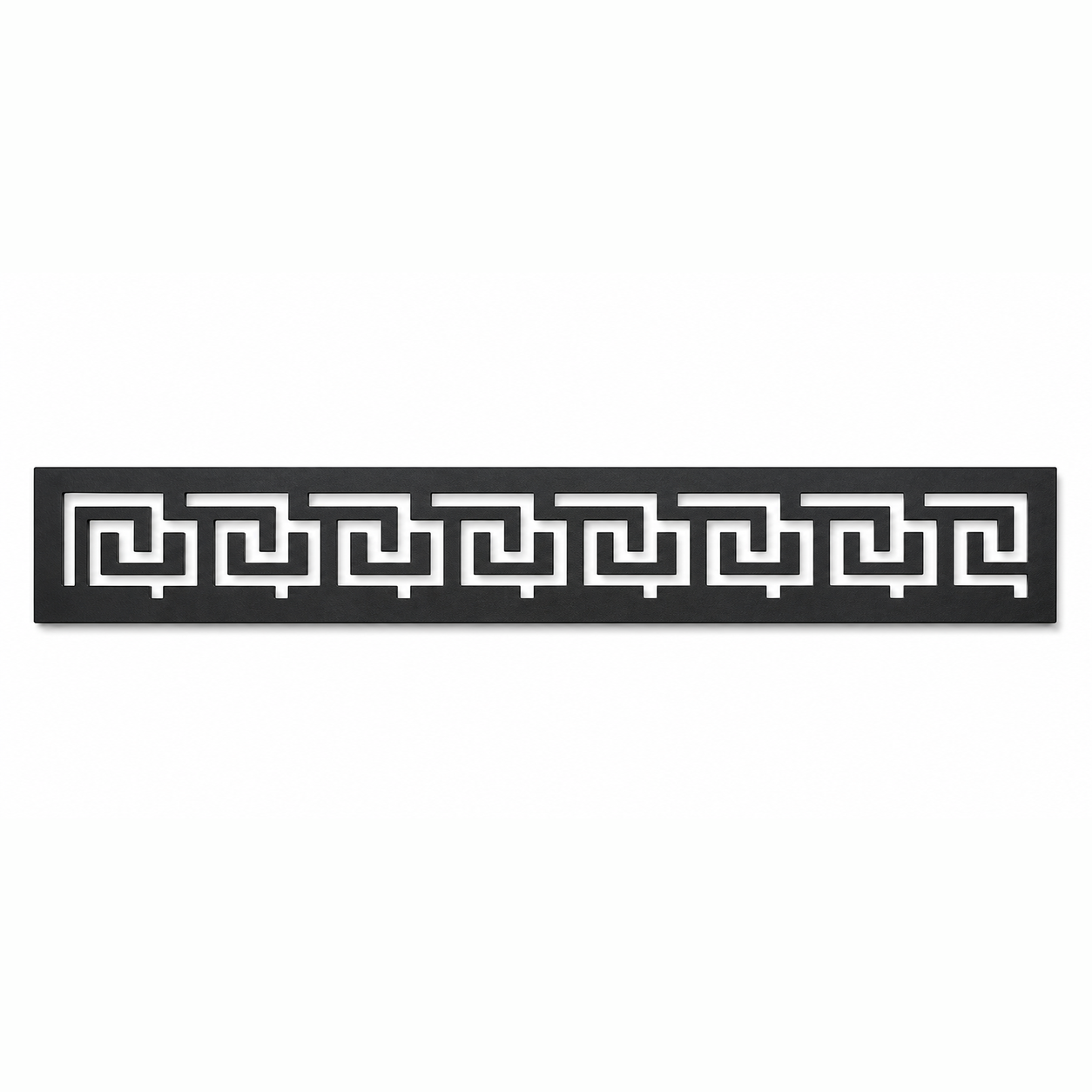 Greek Meander Rail decorative metal fence topper front pattern for WPC composite fencing, Design 022