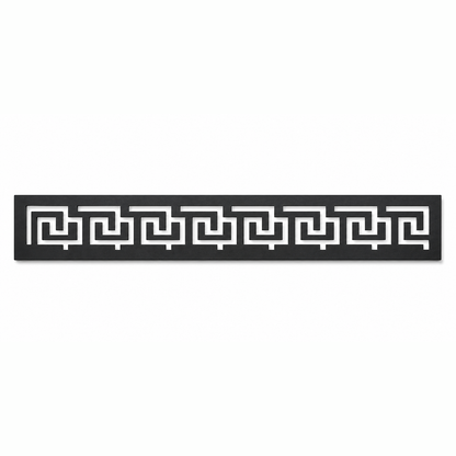 Greek Meander Rail decorative metal fence topper front pattern for WPC composite fencing, Design 022